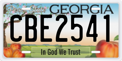 GA license plate CBE2541
