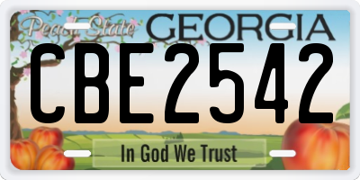 GA license plate CBE2542