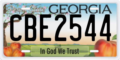 GA license plate CBE2544