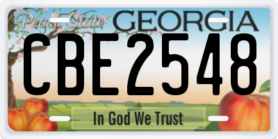 GA license plate CBE2548