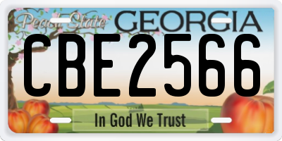 GA license plate CBE2566