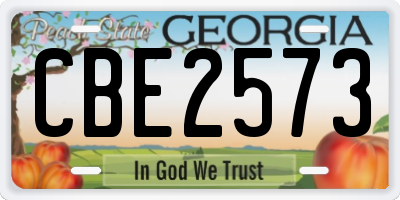 GA license plate CBE2573