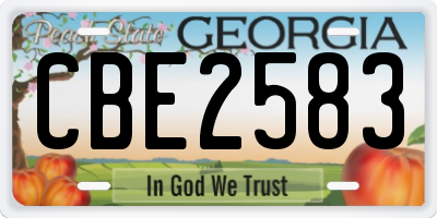 GA license plate CBE2583
