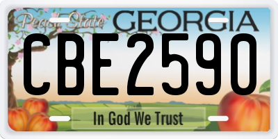 GA license plate CBE2590