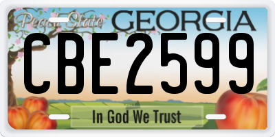 GA license plate CBE2599