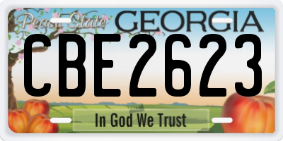 GA license plate CBE2623