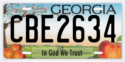 GA license plate CBE2634