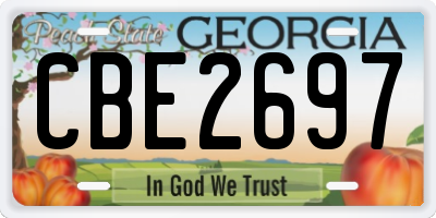 GA license plate CBE2697