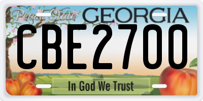 GA license plate CBE2700