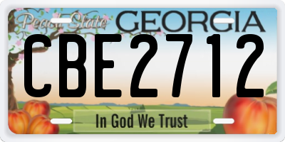 GA license plate CBE2712