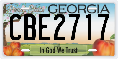 GA license plate CBE2717