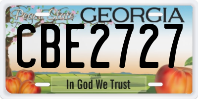 GA license plate CBE2727