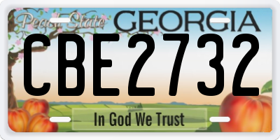 GA license plate CBE2732