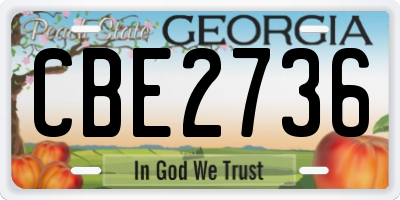 GA license plate CBE2736