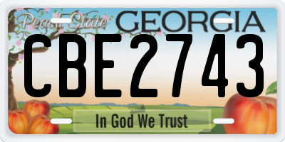 GA license plate CBE2743