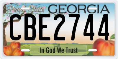 GA license plate CBE2744