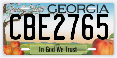 GA license plate CBE2765