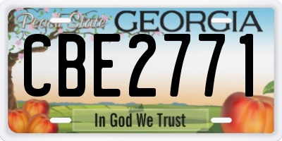 GA license plate CBE2771