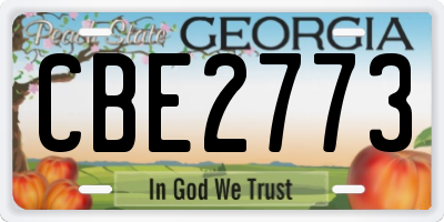 GA license plate CBE2773