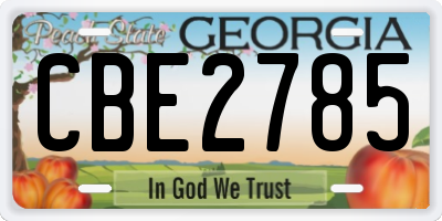GA license plate CBE2785