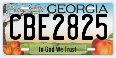 GA license plate CBE2825