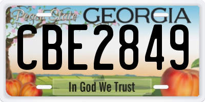 GA license plate CBE2849