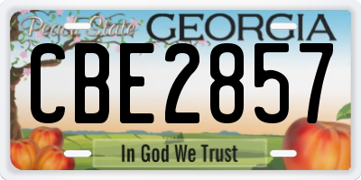 GA license plate CBE2857