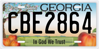 GA license plate CBE2864