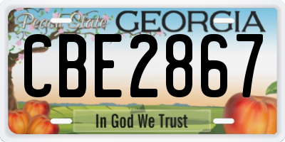 GA license plate CBE2867