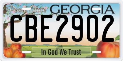 GA license plate CBE2902