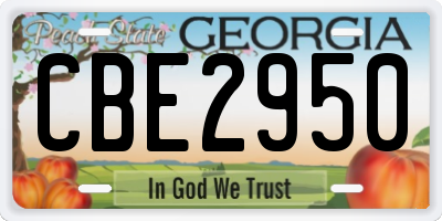 GA license plate CBE2950