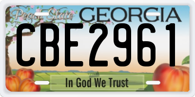 GA license plate CBE2961