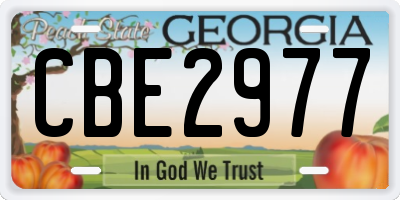 GA license plate CBE2977