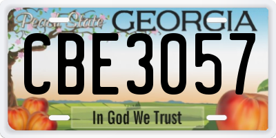 GA license plate CBE3057