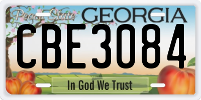 GA license plate CBE3084
