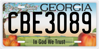 GA license plate CBE3089