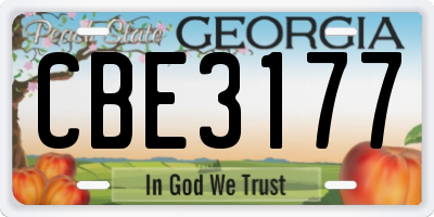 GA license plate CBE3177