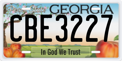 GA license plate CBE3227