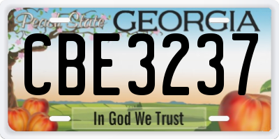 GA license plate CBE3237