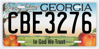GA license plate CBE3276