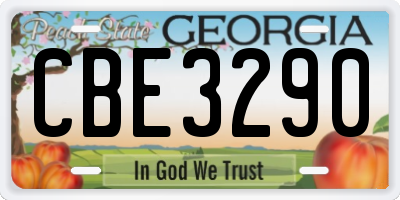 GA license plate CBE3290
