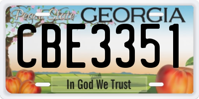 GA license plate CBE3351