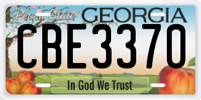 GA license plate CBE3370