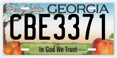 GA license plate CBE3371