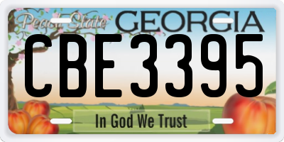 GA license plate CBE3395