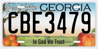 GA license plate CBE3479