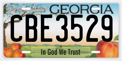 GA license plate CBE3529