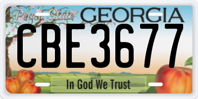 GA license plate CBE3677