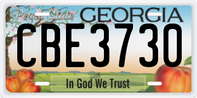 GA license plate CBE3730