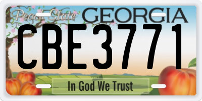 GA license plate CBE3771